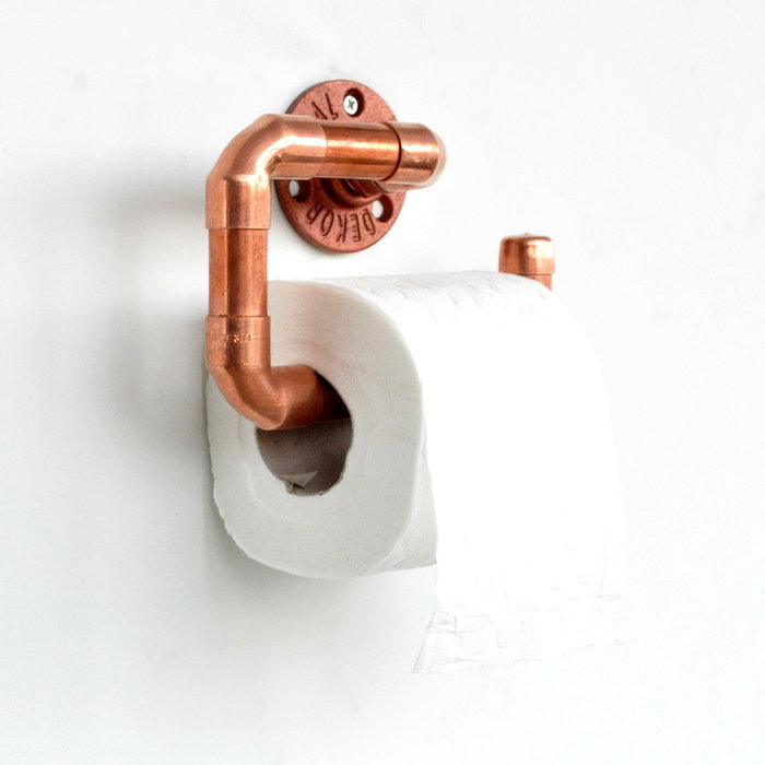 Hanah Home Cop003 Gancho de Tubo de Cobre en Oro Rosa